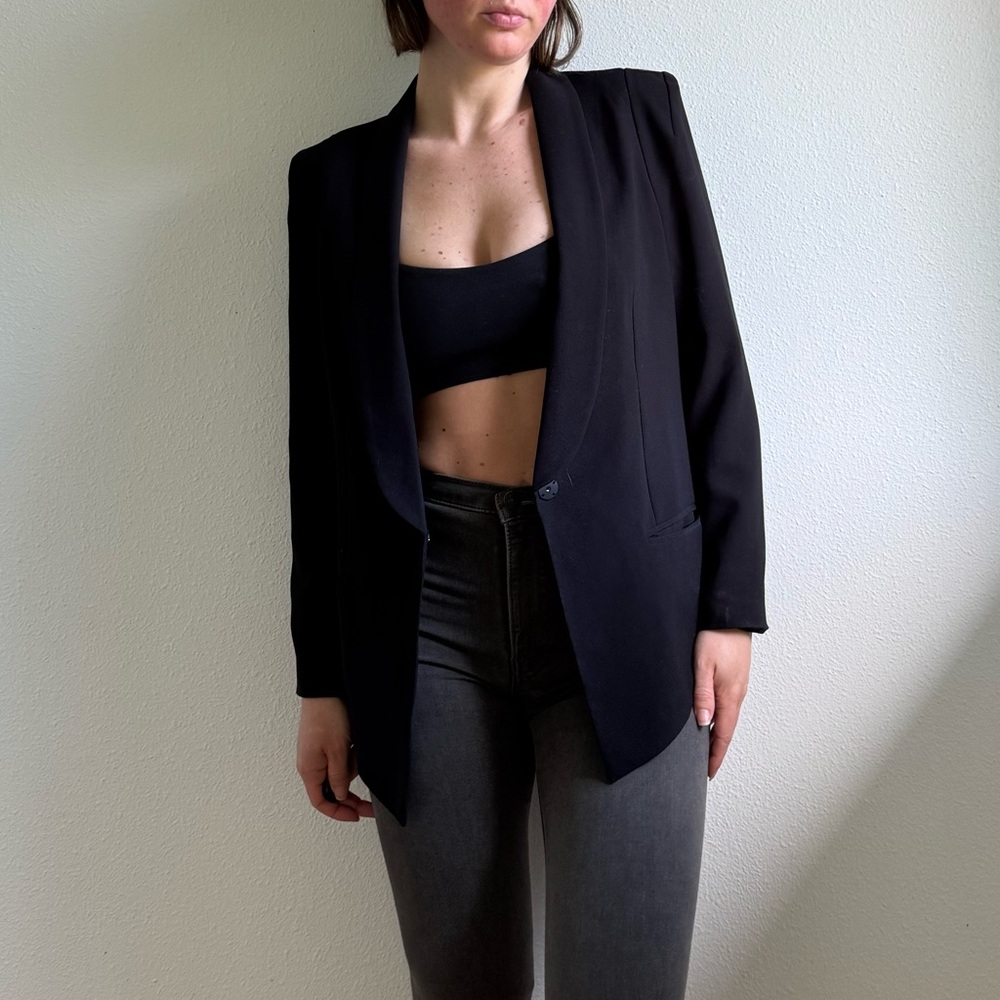 Trouve Sleek Black Blazer Jacket size XS - Picture 5 of 15